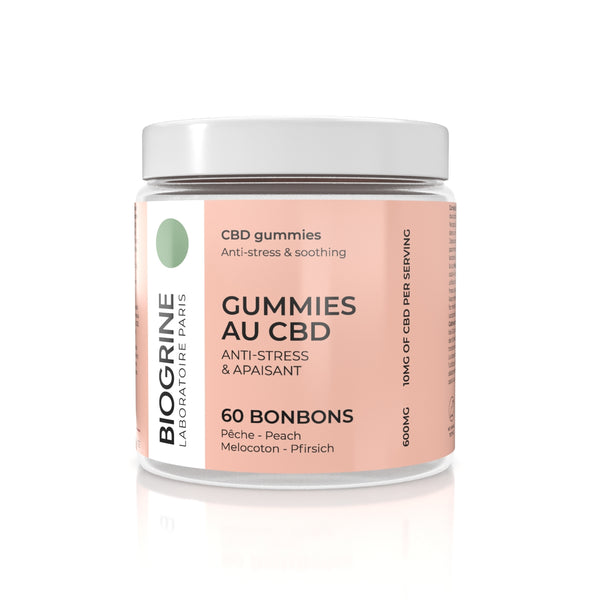 Gummies au CBD Pêche - Antistress & Apaisant | 600mg CBD 60 gummies Vegan