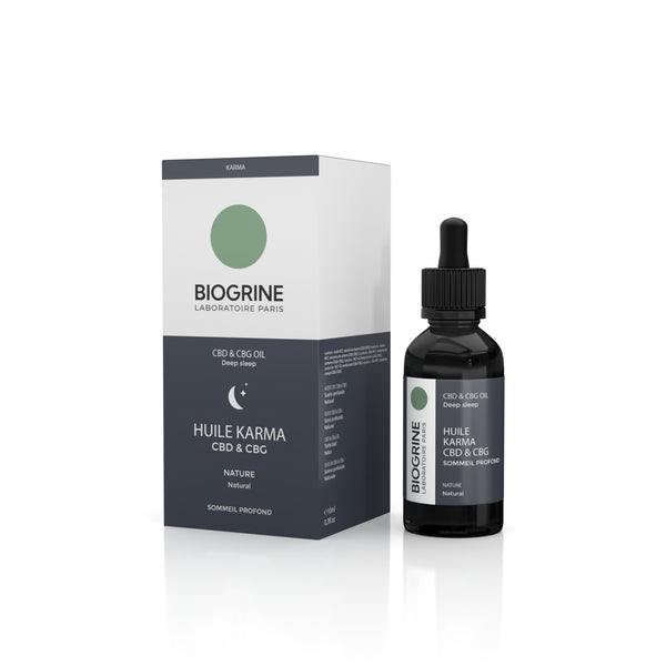 Huile "KARMA" CBD + CBG | Sommeil Profond et Douleurs | Huile Premium BIO | Nature 10 ml Vegan