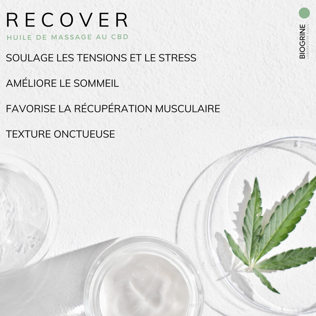 "RECOVER" | Huile de massage au CBD | Citronnelle | 300mg CBD 100ml