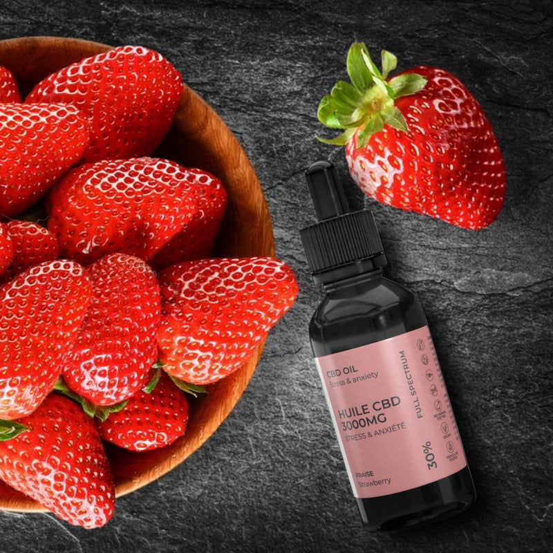 CBD Oil 3000mg Full Spectrum 30% | Strawberry Flavor 10ml Vegan